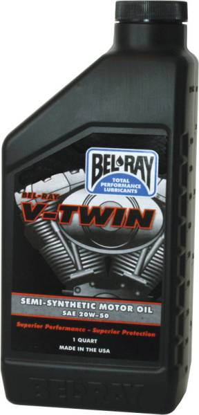 BEL-RAY - V-TWIN SEMI-SYNTHETIC MOTOR OI L 20W-50 1QT - Image 1