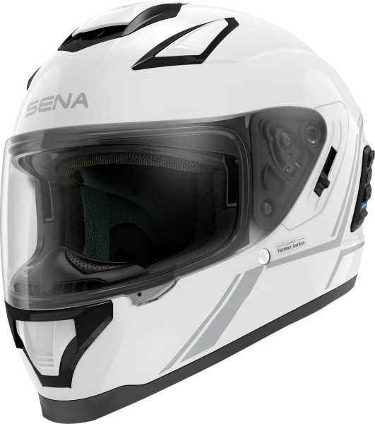 SENA - STRYKER FULL FACE HELMET WITH MESH INTERCOM GLOSS WHITE 2X - Image 1