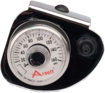 ARNOTT - PRESSURE GAUGE & BRACKET W/TOGGLE SWITCH CHROME - Image 1