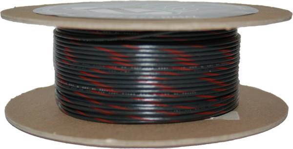 NAMZ CUSTOM CYCLE - #18-GAUGE BLACK/RED STRIPE 100' SPOOL OF PRIMARY WIRE - Image 1