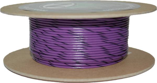 NAMZ CUSTOM CYCLE - #18-GAUGE VIOLET/BLACK STRIPE 100' SPOOL OF PRIMARY WIRE - Image 1