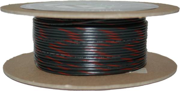 NAMZ CUSTOM CYCLE - 100' SPOOL 20-GAUGE WIRE (BLACK/RED STRIPE) - Image 1