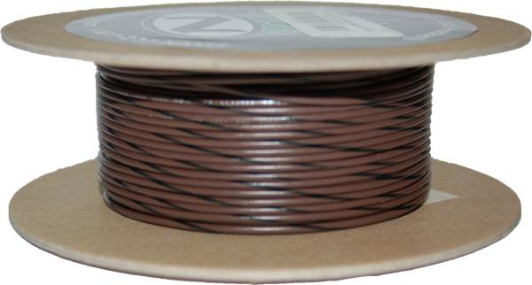 NAMZ CUSTOM CYCLE - 100' SPOOL 20-GAUGE WIRE (BROWN/BLACK STRIPE) - Image 1