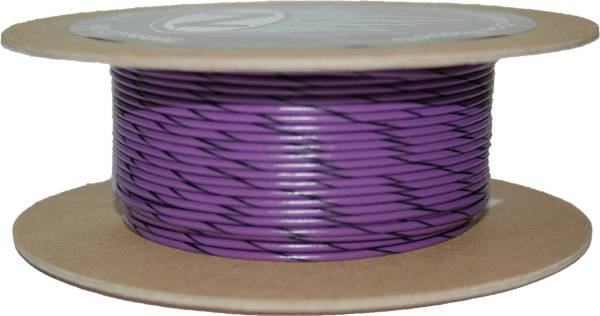 NAMZ CUSTOM CYCLE - 100' SPOOL 20-GAUGE WIRE (VIOLET/BLACK STRIPE) - Image 1