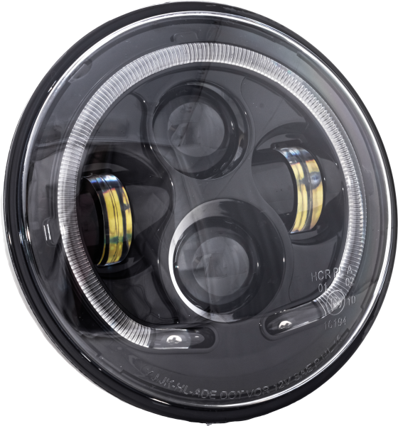 LETRIC LIGHTING CO - 7" LED HEADLIGHT BLACK HALO INDIAN - Image 1