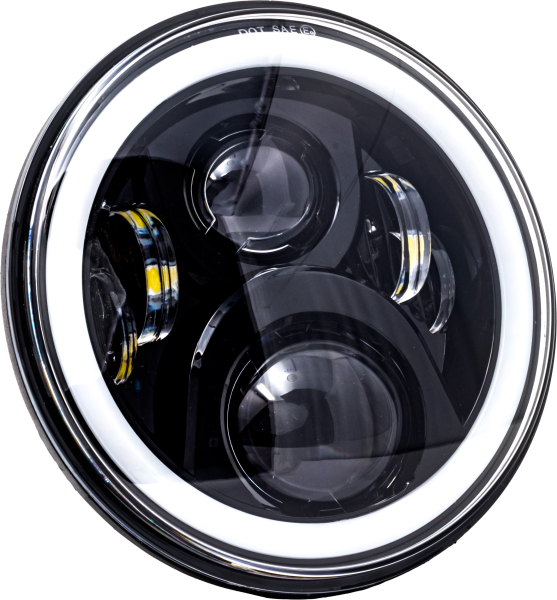 LETRIC LIGHTING CO - 7" LED HEADLIGHT BLACK HALO INDIAN - Image 1