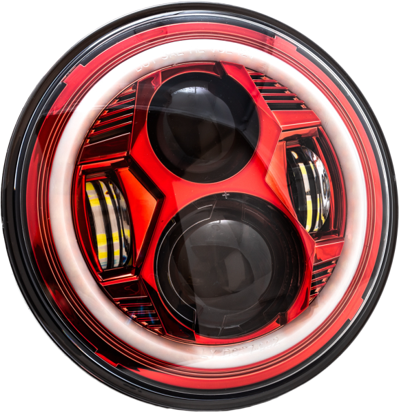 LETRIC LIGHTING CO - 7" LED HEADLIGHT RED HALO INDIAN - Image 1