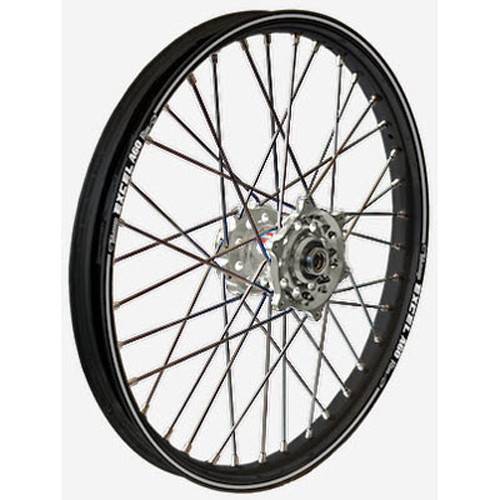 DUBYA - FRONT WHEEL 1.40 X 17 SILVER HUB BLACK RIM - Image 1