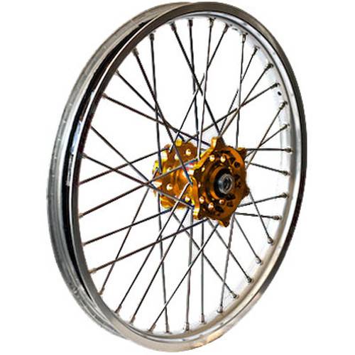 DUBYA - FRONT WHEEL 1.60 X 21 GOLD HUB SILVER RIM - Image 1