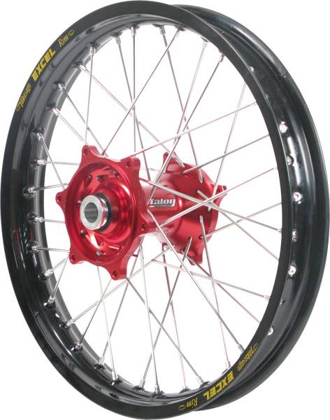 DUBYA - FRONT WHEEL 1.60 X 21 RED HUB BLACK RIM - Image 1