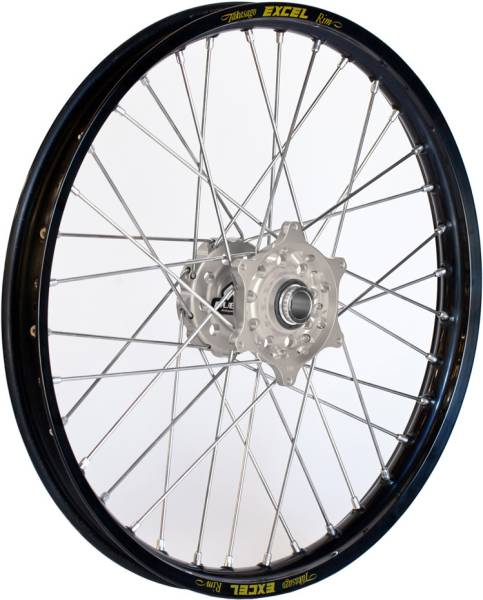 DUBYA - FRONT WHEEL 1.60 X 21 SILVER HUB BLACK RIM - Image 1