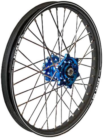 DUBYA - REAR WHEEL 1.85 X 19 BLUE HUB BLACK RIM - Image 1