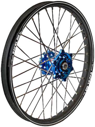 DUBYA - REAR WHEEL 1.85 X 19 BLUE HUB BLACK A60 RIM - Image 1