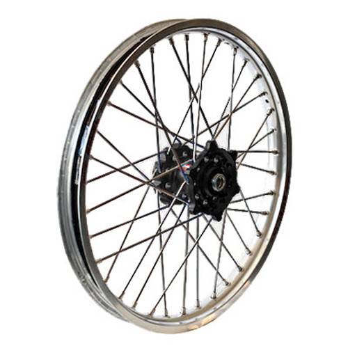 DUBYA - REAR WHEEL 2.15 X 18 BLACK HUB SILVER RIM - Image 1