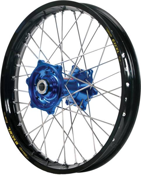 DUBYA - FRONT WHEEL 1.60 X 21 BLUE HUB BLACK RIM - Image 1