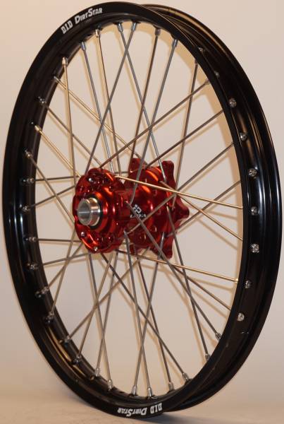 DUBYA - FRONT WHEEL 1.60 X 21 RED HUB BLACK RIM - Image 1