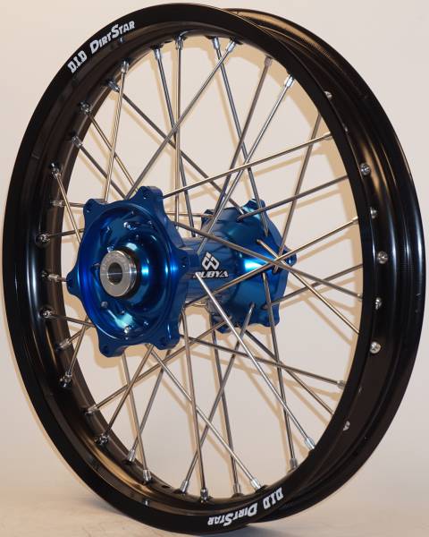 DUBYA - REAR WHEEL 2.15 X 18 BLUE HUB BLACK RIM - Image 1