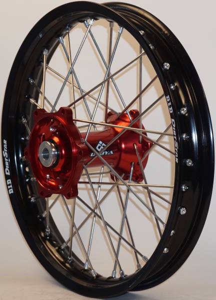 DUBYA - REAR WHEEL 2.15 X 18 RED HUB BLACK RIM - Image 1