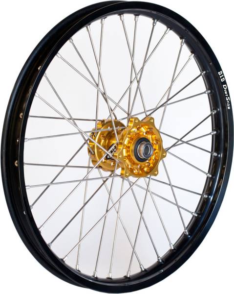 DUBYA - FRONT WHEEL 1.60 X 21 GOLD HUB BLACK RIM - Image 1