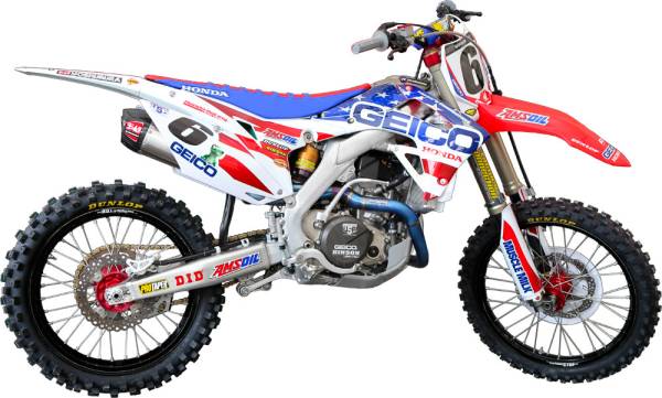 D-COR - COMPLETE KIT MXON GEICO HONDA WHITE NUMBER PLATES - Image 1