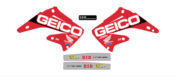 D-COR - COMPLETE KIT 20 GEICO HON CRF 150R (07-20) BLK BG - Image 1