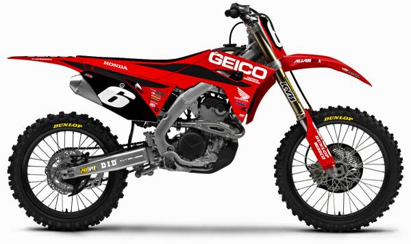 D-COR - COMPLETE KIT 20 GEICO HON CRF 250 (18) BLK BG - Image 1