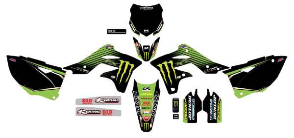 D-COR - COMPLETE KIT 19 MONSTER KAW KXF 250 BLACK BG - Image 1