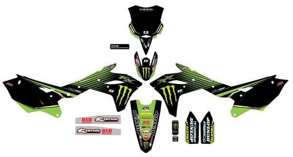 D-COR - COMPLETE KIT 19 MONSTER KAW KXF 250 BLACK BG - Image 1