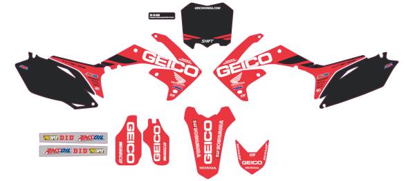 D-COR - COMPLETE KIT 19 GEICO HONDA CRF250 BLACK BG - Image 1