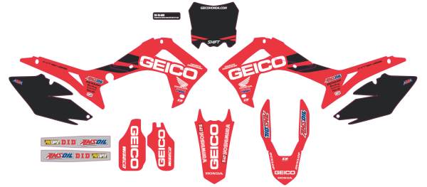 D-COR - COMPLETE KIT 19 GEICO HONDA CRF 250 BLACK BG - Image 1