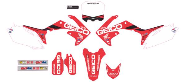 D-COR - COMPLETE KIT 19 GEICO HONDA CRF450 WHITE BG - Image 1