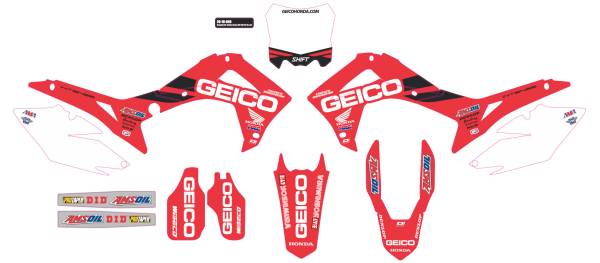 D-COR - COMPLETE KIT 19 GEICO HONDA CRF 450 WHITE BG - Image 1