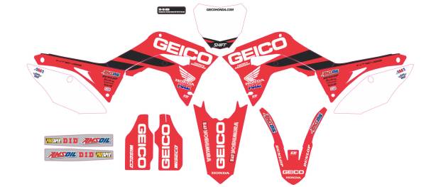 D-COR - COMPLETE KIT 19 GEICO HONDA CRF 450 WHITE BG - Image 1