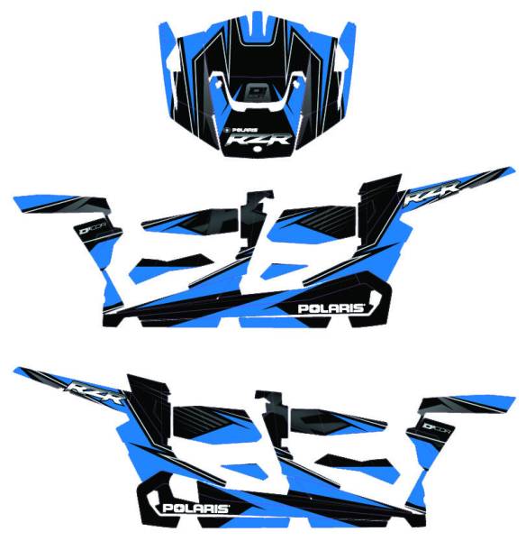 D-COR - POL RZR COMPLETE GRAPHIC KIT BLUE/BLACK - Image 1