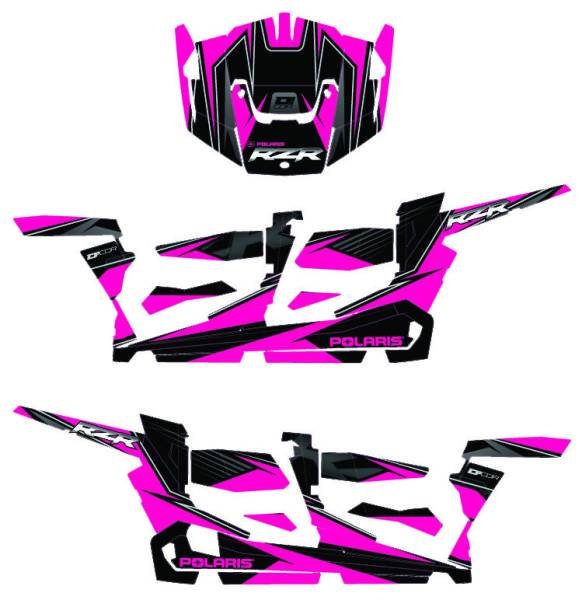 D-COR - POL RZR4 COMPLETE GRAPHIC KIT PINK/BLACK - Image 1