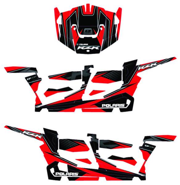 D-COR - POL RZR COMPLETE GRAPHIC KIT RED/BLACK - Image 1