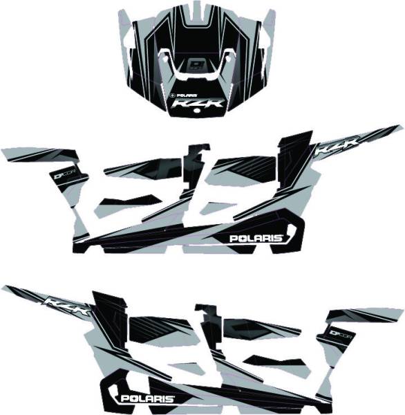 D-COR - POL RZR4 COMPLETE GRAPHIC KIT SILVER/BLACK - Image 1