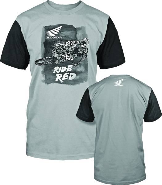 D-COR - LET'S MOTO HONDA T-SHIRT GREY/BLACK 2X - Image 1