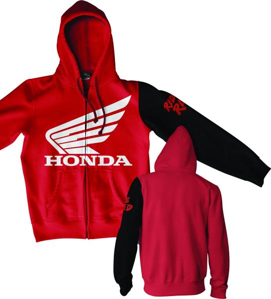 D-COR - HONDA STAMP ZIP HOODIE RED/BLACK 2X - Image 1