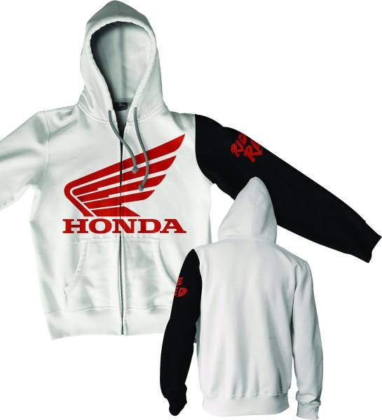 D-COR - HONDA STAMP ZIP HOODIE WHITE/BLACK 2X - Image 1