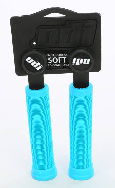 ODI - LOCKNECK FLANGELESS SINGLE PLY GRIPS AQUA 135MM - Image 1