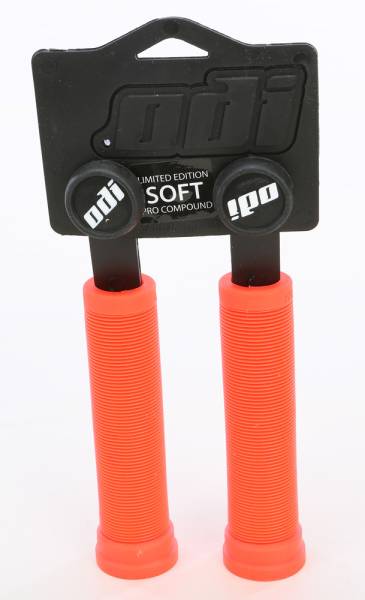 ODI - LOCKNECK FLANGELESS SINGLE PLY GRIPS FIRE RED 135MM - Image 1