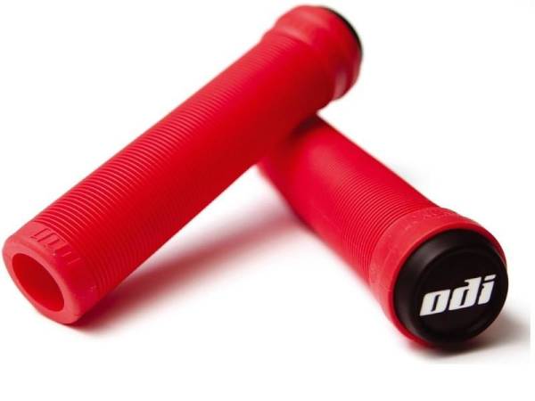 ODI - LOCKNECK FLANGELESS SINGLE PLY GRIPS RED 135MM - Image 1