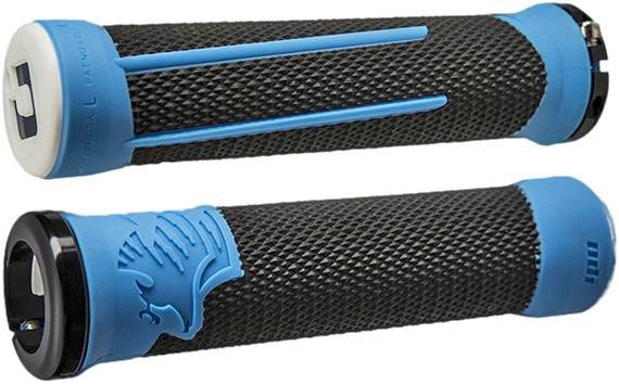 ODI - AG-2 SINGLE CLAMP LOCK-ON GRIP BLACK/BLUE 135MM - Image 1