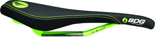 SDG COMPONENTS - FLY MOUNTAIN SADDLE TI-ALLOY BLACK/GREEN - Image 1