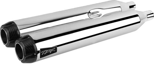 TBR - COMP S SLIP-ON TOURING M8 CHROME W/CARBON END CAP - Image 1