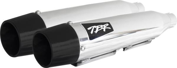 TBR - COMP S SLIP-ON DYNA/SPORTSTER CHROME W/CF END CAP - Image 1