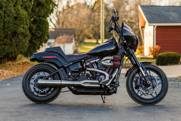 FIREBRAND - GRAND PRIX 2-1 BLACK M8 SOFTAIL `18-23 W/FWDS - Image 1