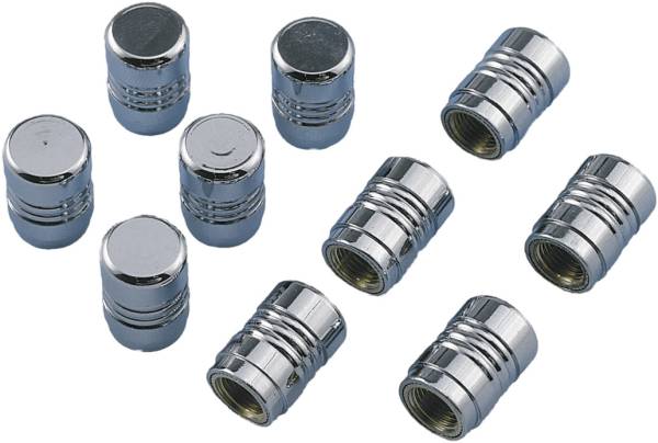 BIG BIKE PARTS - VALVE STEM CAPS CHROME RIBBED - Image 1