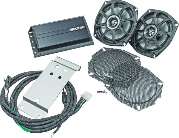 KICKER - REAR SPEAKERS AND AMP KIT FLH MODELS W/TOUR PACK - Image 1